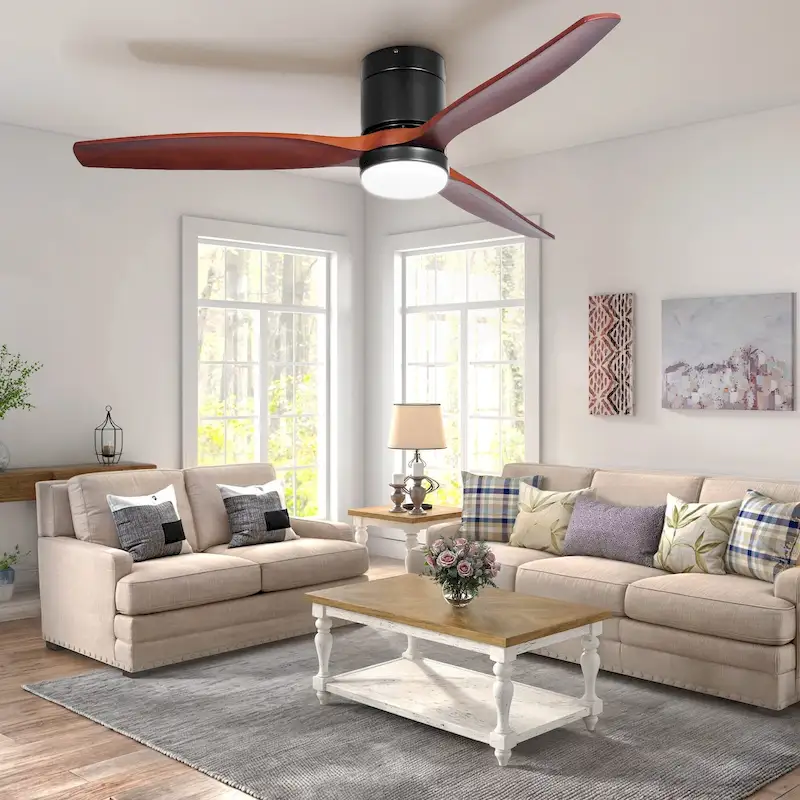 Moasis 52 Inch LED Ceiling Fan with Lights Remote 3 Blades
