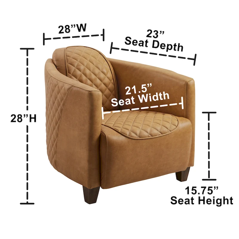 Art Leon IndustrIal Retro Top Grain Leather & Aluminum Accent Chair