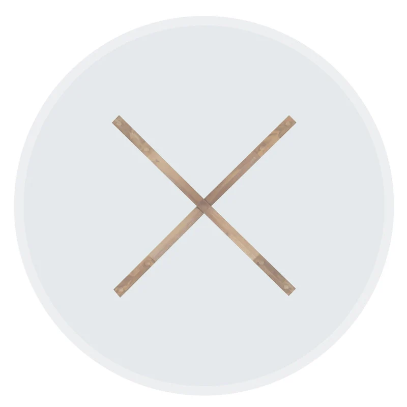 White Round Glass Dining Table for 4 with X-Base