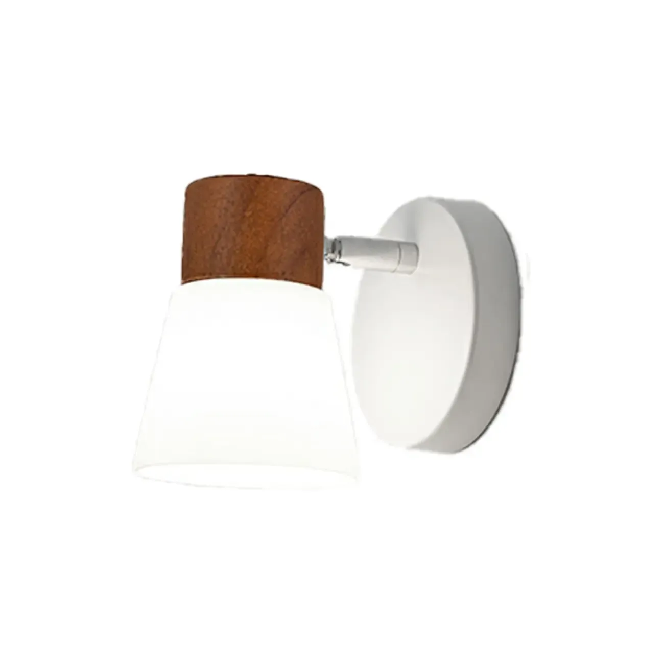 Mini White Natural Wood Metal Wall Sconce