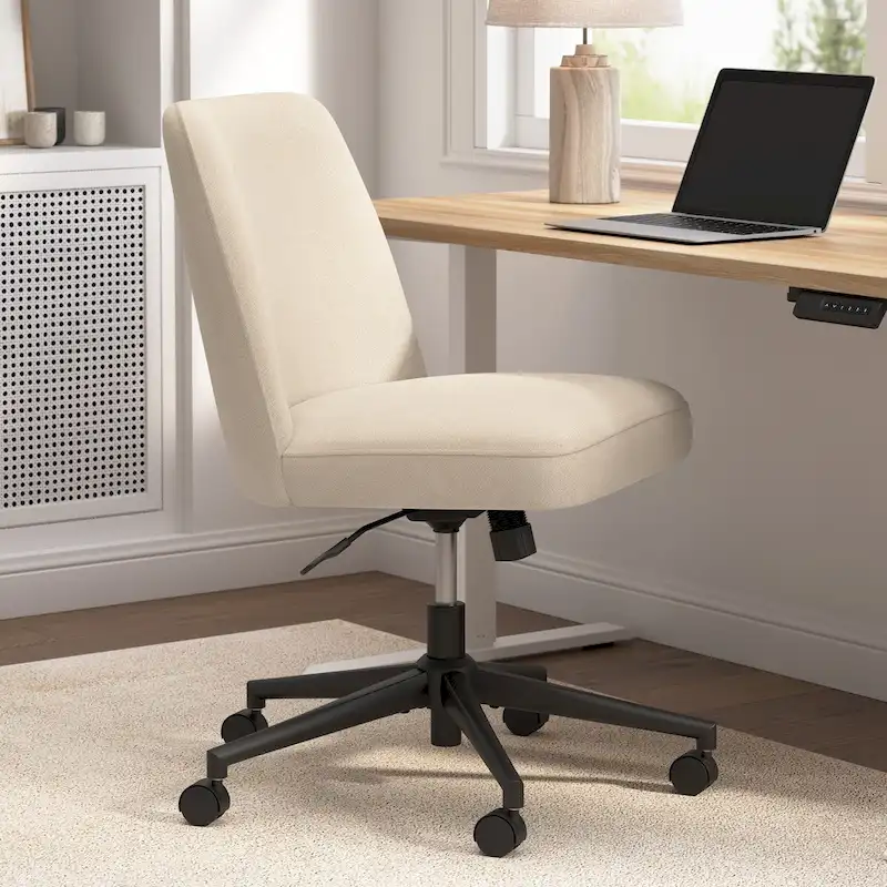 Bush Furniture Serenity Mid Back Armless Office Chair with Wheels
