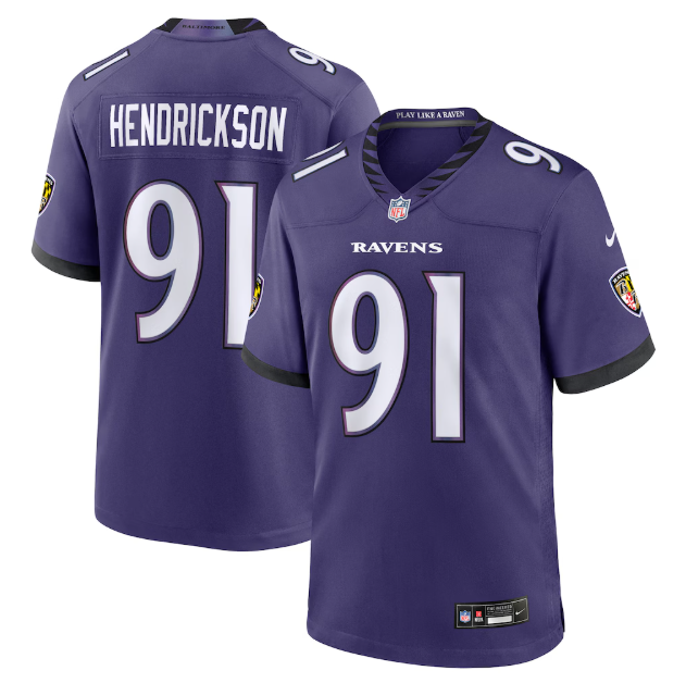 Baltimore Ravens Trey Hendrickson Purple Team Game Jersey