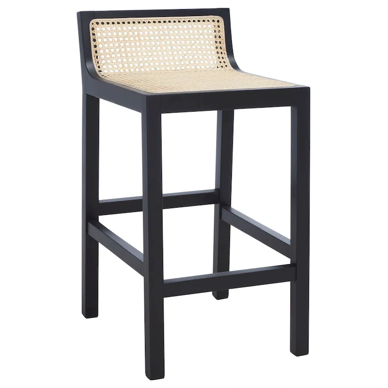 SAFAVIEH Carry Low Back Cane Counter Stool - 16 W x 19 D x 31 H - 16Wx19Dx31H