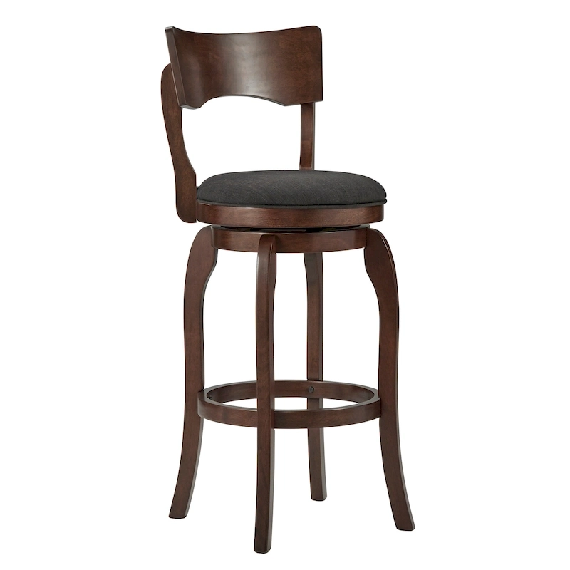 Lyla Swivel 29-inch Brown High Back Bar Height Barstool by iNSPIRE Q Classic