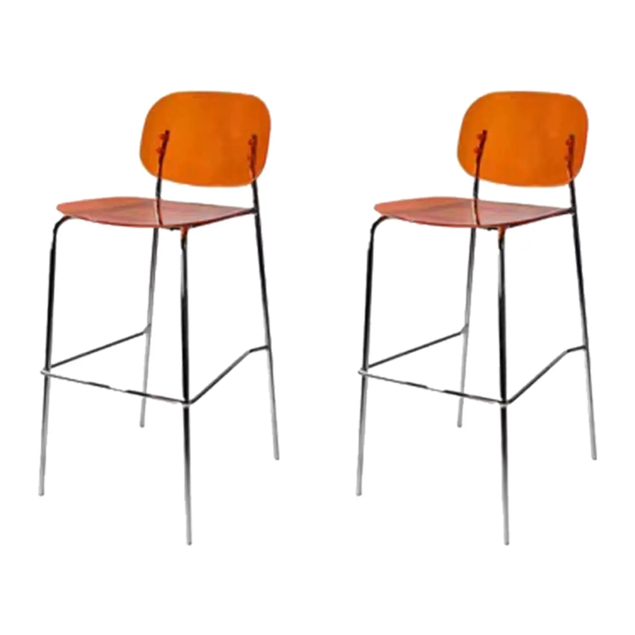 Scandinavian Square Seat Counter Height Acrylic Bar Stools