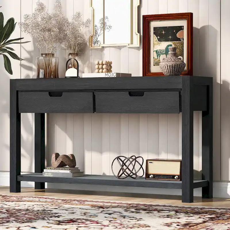 Console Table Entryway Table for Hallway Living Room with 2 Drawers and 1 Shelf