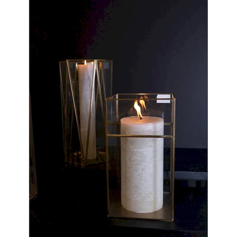 Hurricane Square in Iron Glass with Gold - A