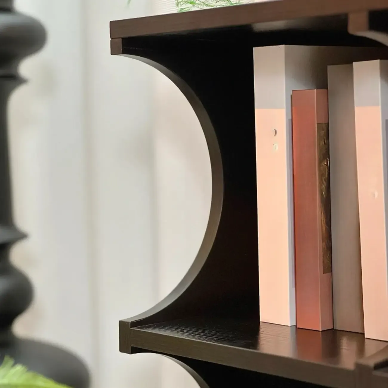 Modern Black Wooden 2-Tier Modular Cube Bookcase