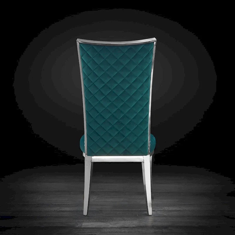 Silver Velvet Upholstered Dining Chair
