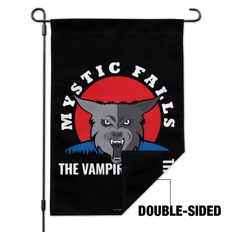 The Vampire Diaries Mystic Falls Logo Garden Yard Flag with Pole Stand Holder