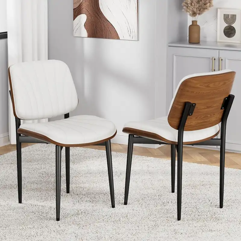 Mid Century Modern Dining Chairs, Upholstered Dining Chairs Set of 2