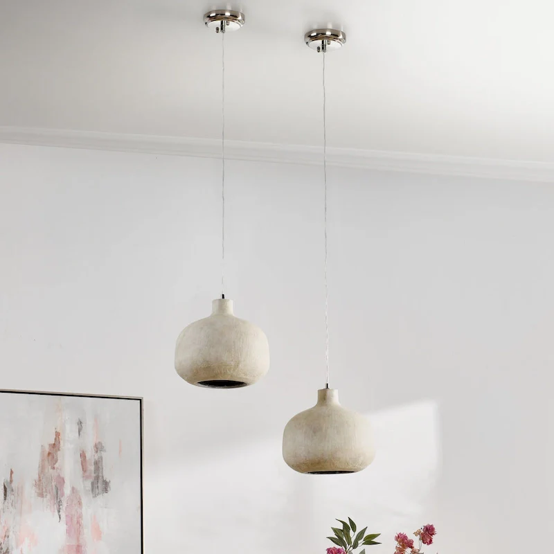 Jodi 1-Light Antique Alabaster Concrete Pendant by Kosas Home