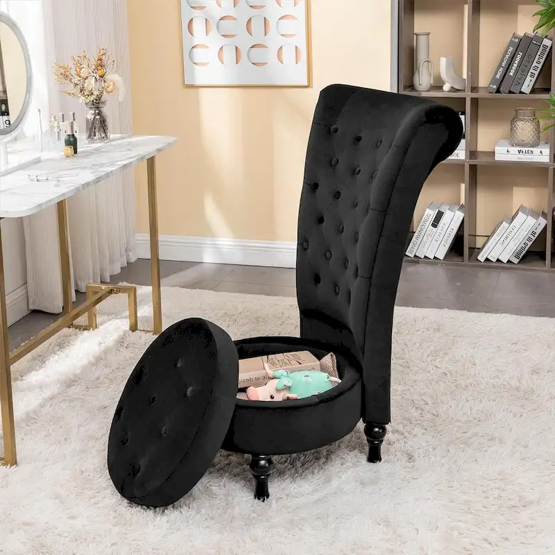 Gosser 20 Wide Velvet High Back Vanity Chair