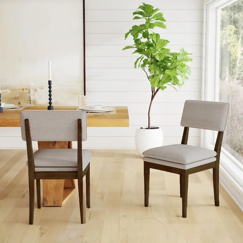 Solid Wood Upholstered Dining Chairs (Set of 2) by East at Main