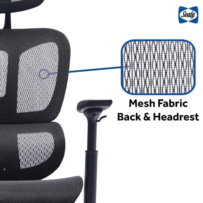 Sealy Huxley Ergonomic High-Back Mesh Office Chair with Adjustable Headrest and Armrests