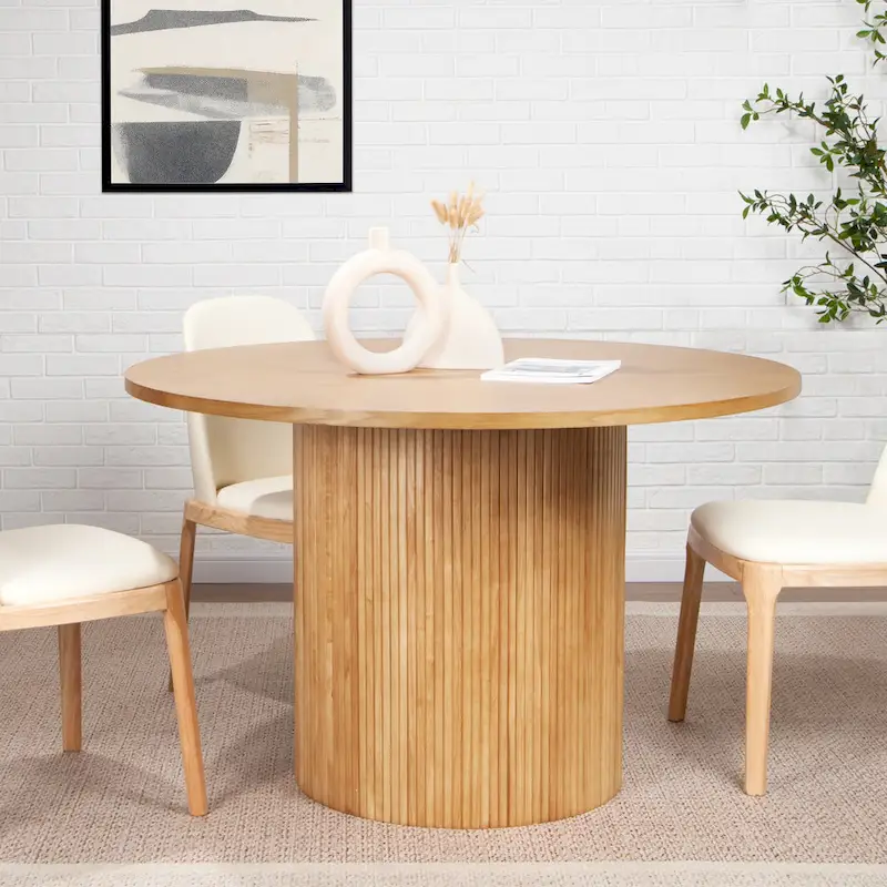 Round Fluted Pedestal Dining Table