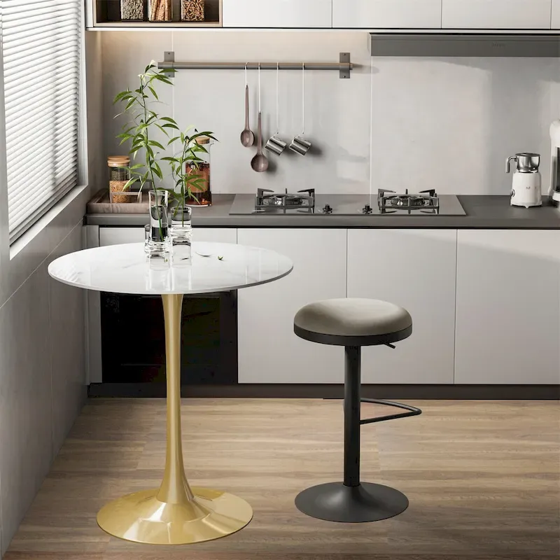 39.37  High Bar Table Round Cafe Bistro Pub Cocktail Kitchen Table Sintered Stone-top