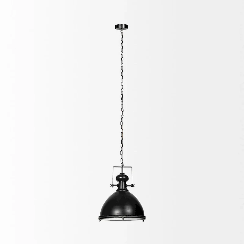 Bashaw III Black Metal Conical Pendant Light