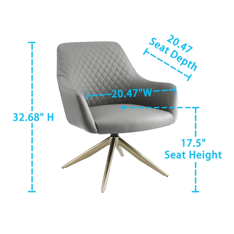 Art Leon Faux Leather Swivel Accent Arm Chair