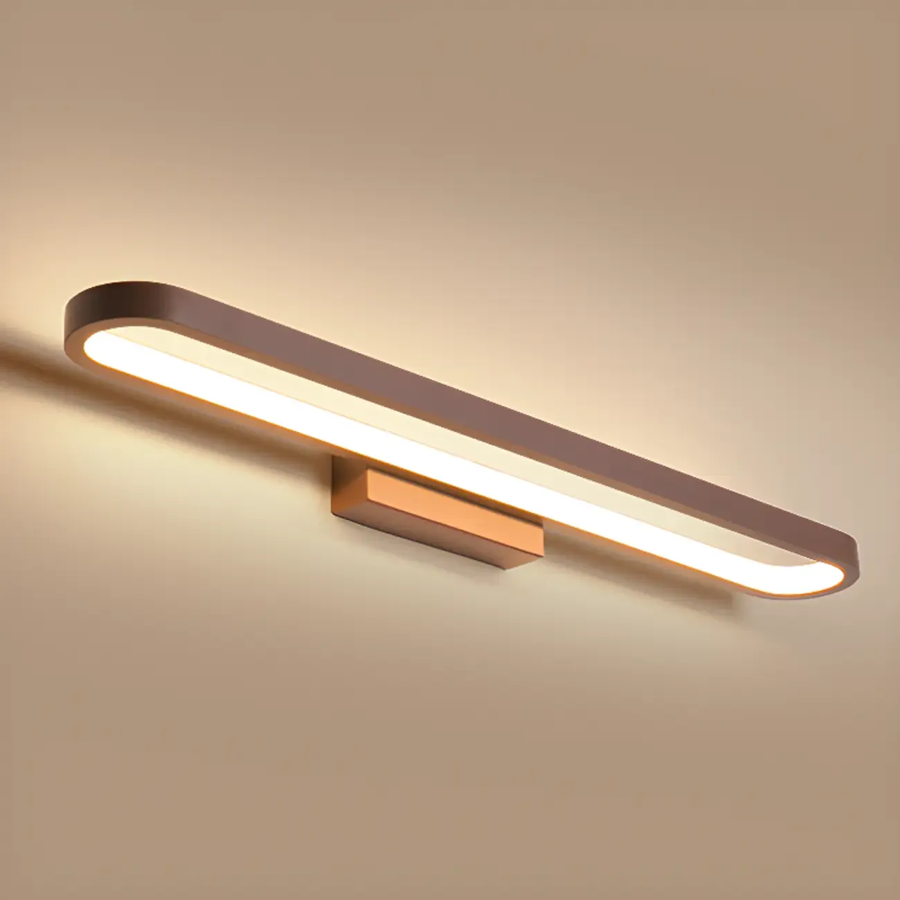 Modern Coffee Straight LED Bathroom Vanity Light in Hardwired