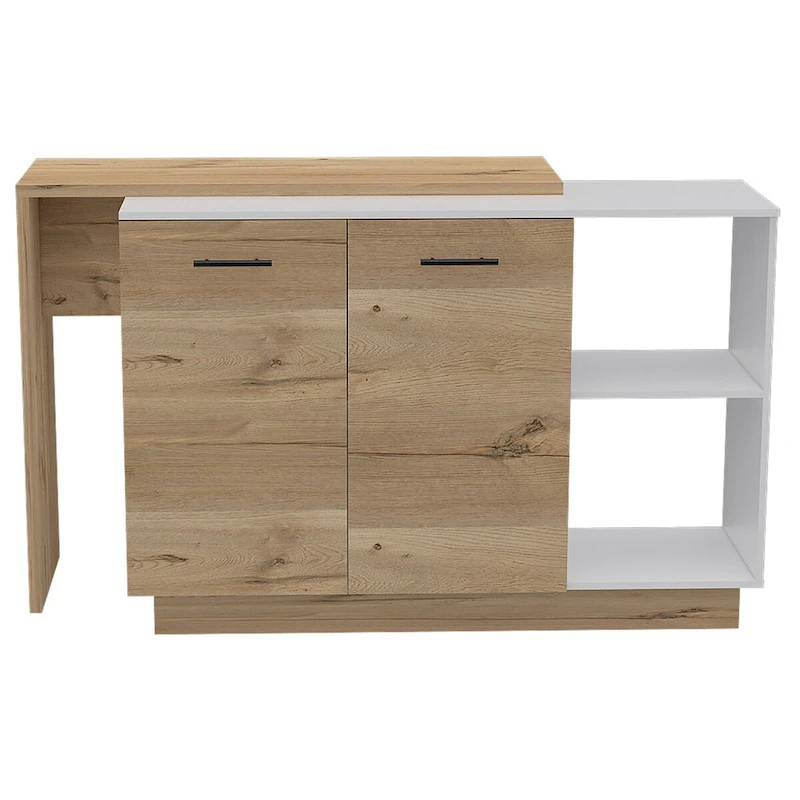 Chesterfield 2-Shelf 1-Drawer 3-Division Kitchen Island White