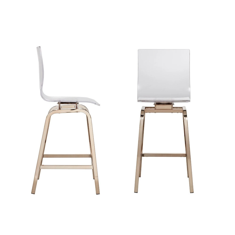Maravilla Acrylic Swivel High Back Stools (Set 2)