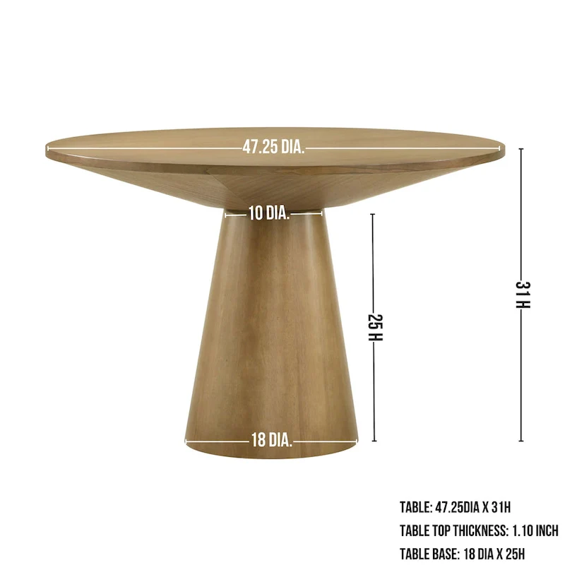 Roundhill Furniture Rocco 48  Pedestal Dining Table
