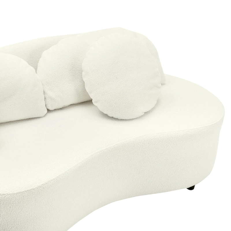 103.5 Lamb Velvet Armless Sofa with 6 Pillows and Floating Design