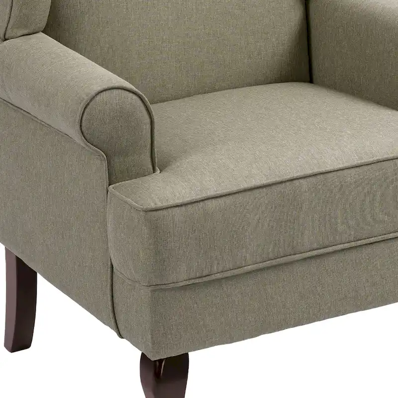 Set of 2 Elegant Living Room Wing Back Arm Chair Upholstered Accent Chair