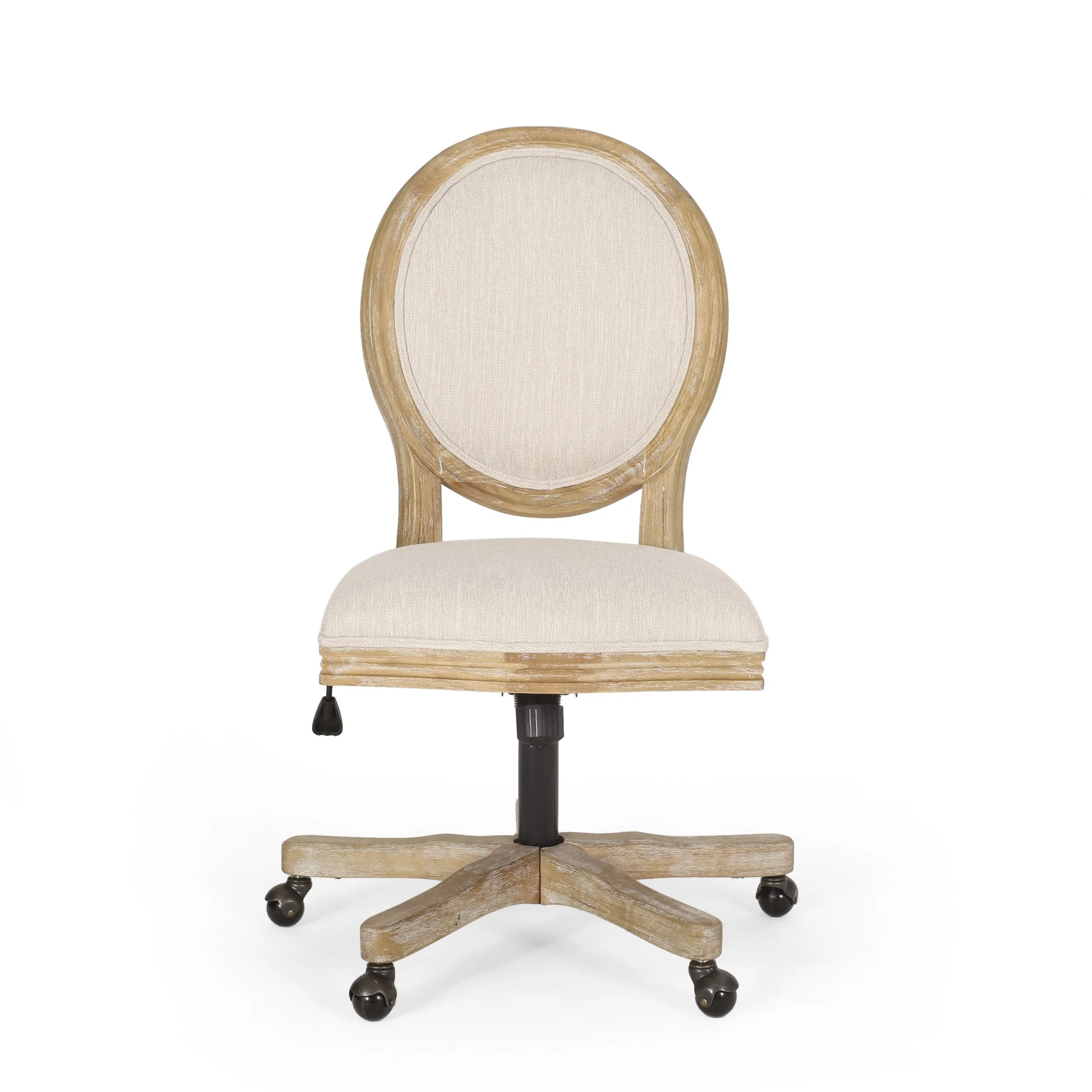 French Country Upholstered Swivel Office Chair - NH639413