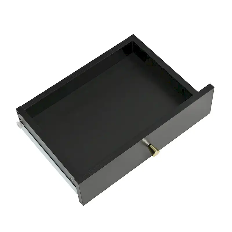 Black & White Wall-Mounted Vanity Desk with LED Mirror, 1-Person
