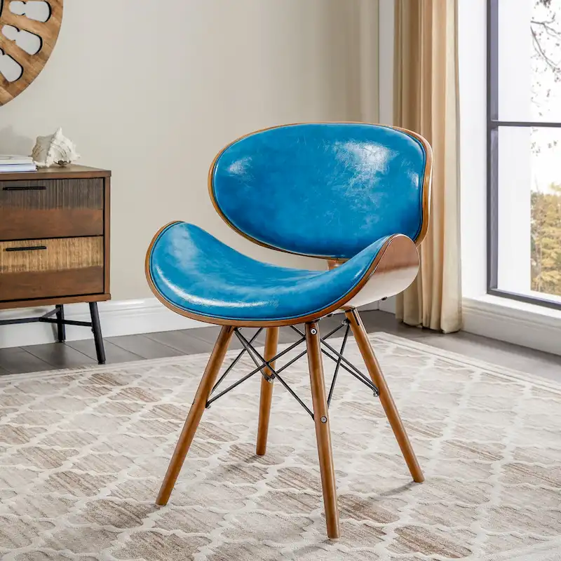 Corvus Madonna Mid-century Teal Accent Chair