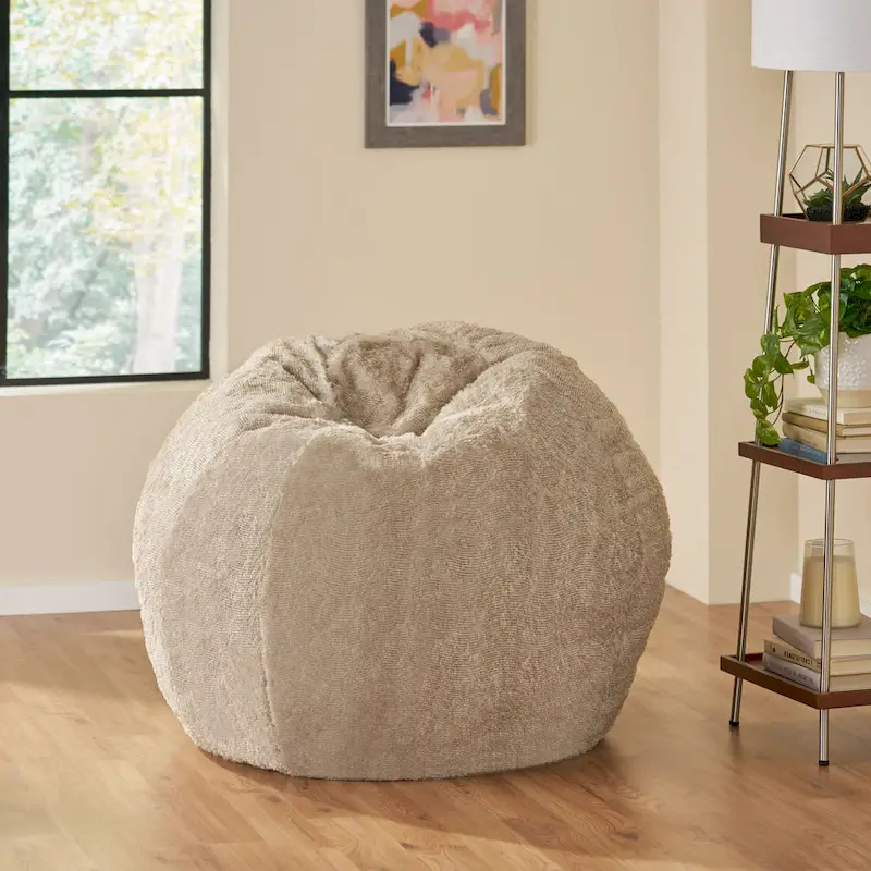 Greyrock Modern Glam Faux Fur Winter Bean Bag by Christopher Knight Home