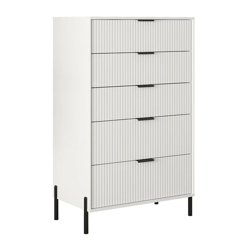 Modern 30  5-Drawer Chest with Metal Handles