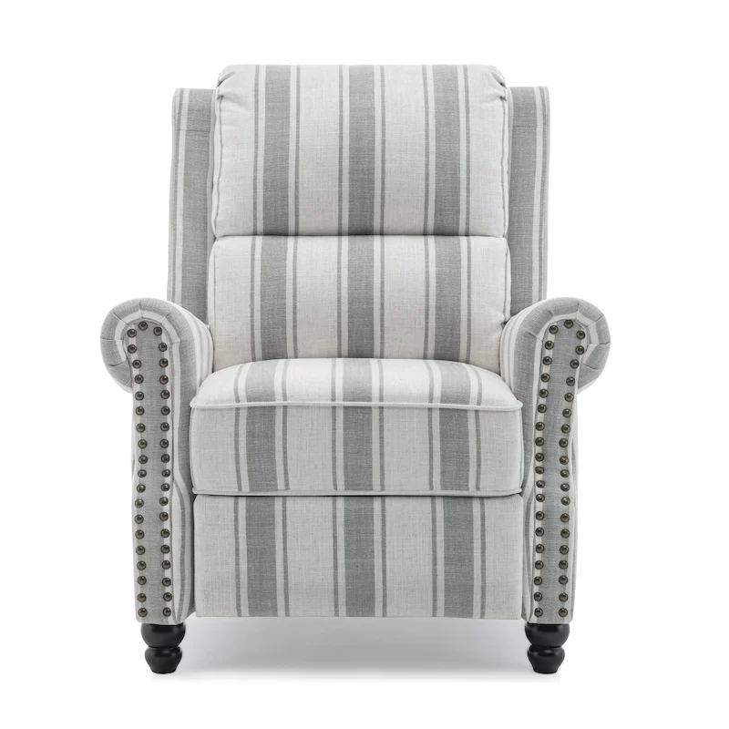 2 Set Nail-head Padded Seat Pushback Recliner Chair