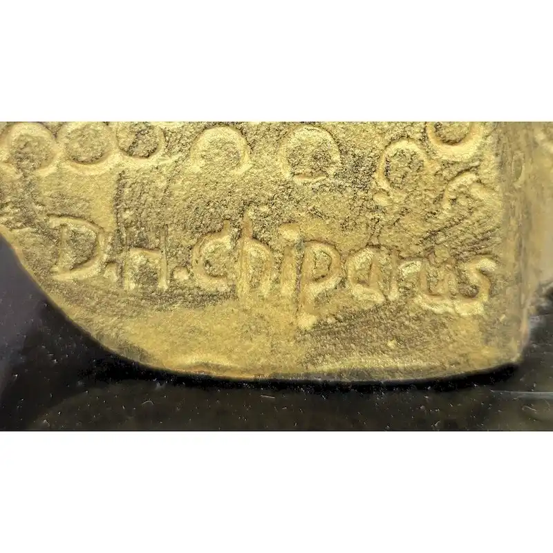 Chiparus Art Deco Bronze Dancer Girl In Long Dress W/ Gold Patina