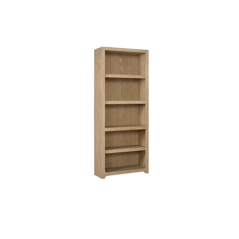 Modern Wood Open Bookcase with Natural Oak Finish — Fully Assembled