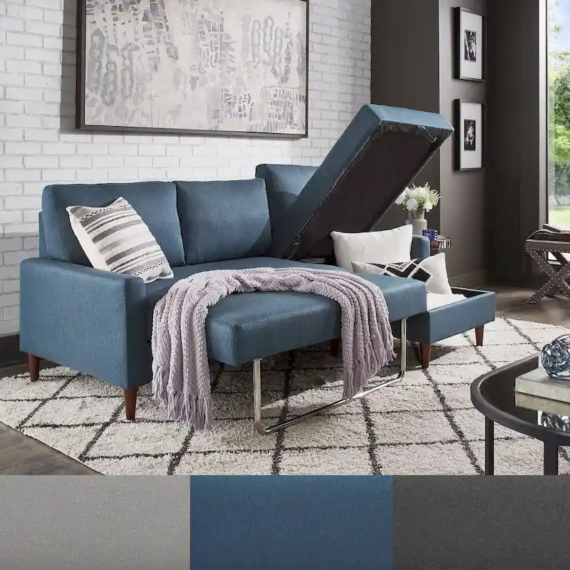 Parker Convertible Sofa with Right Facing Storage Chaise by iNSPIRE Q Modern