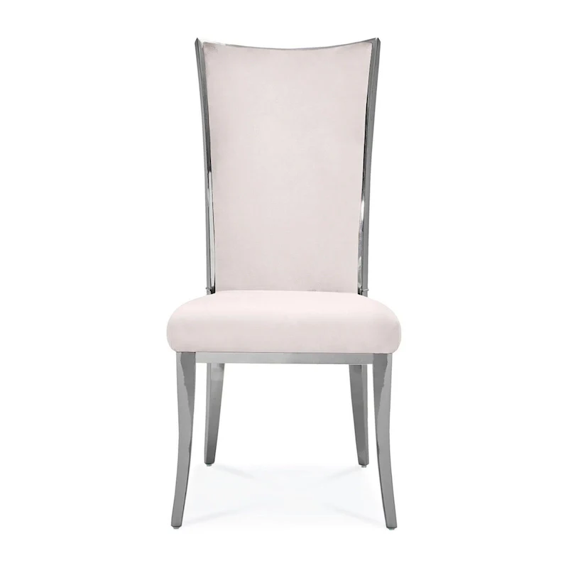 Silver Velvet Upholstered Dining Chair