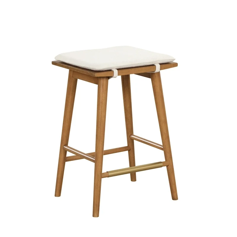 Barker Boucle Upholstered Barstool, Backless Counter Height Stool with Cushion