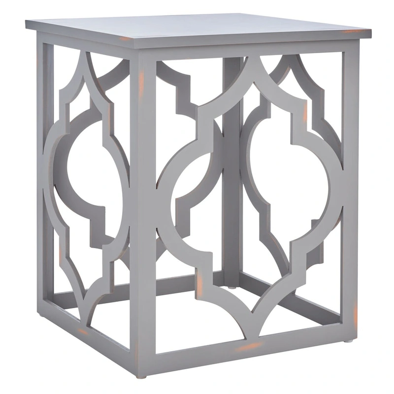 SAFAVIEH Grayce Trellis Silver Leaf End Table. - 19  W x 19  D x 23  H - 19Wx19Dx23H