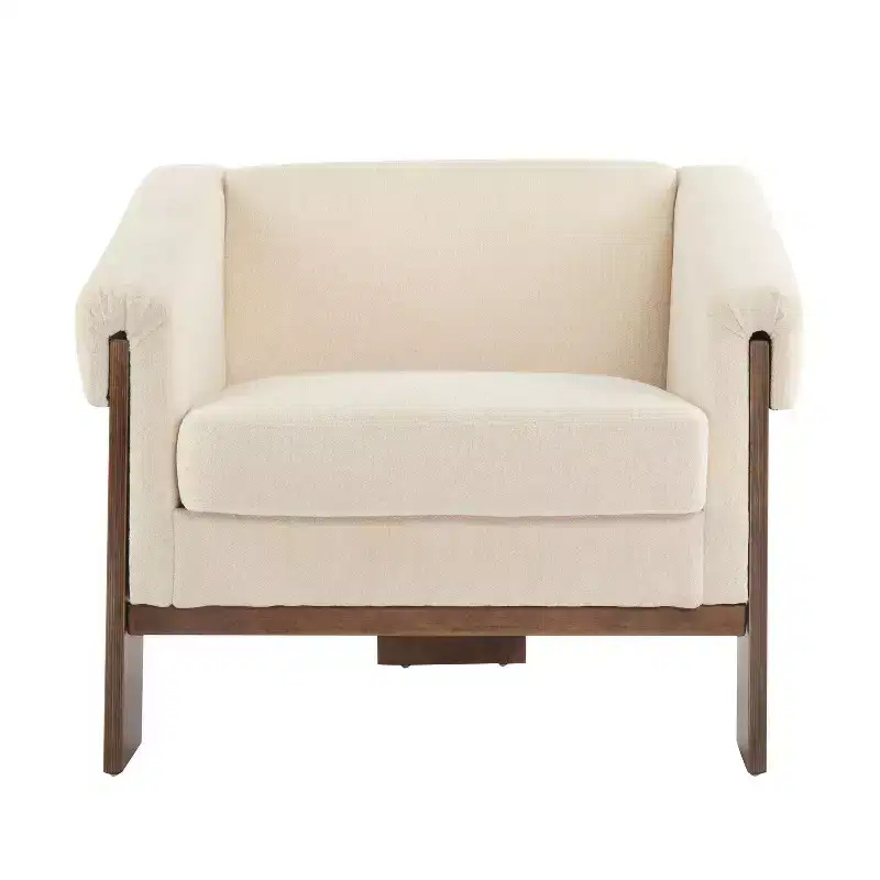 Okak 34 Modern Accent Chair with Comfy Upholstery Deep Cushions Solid Wood Mid-Century Armchair for Living Room Bedroom Waiting Room