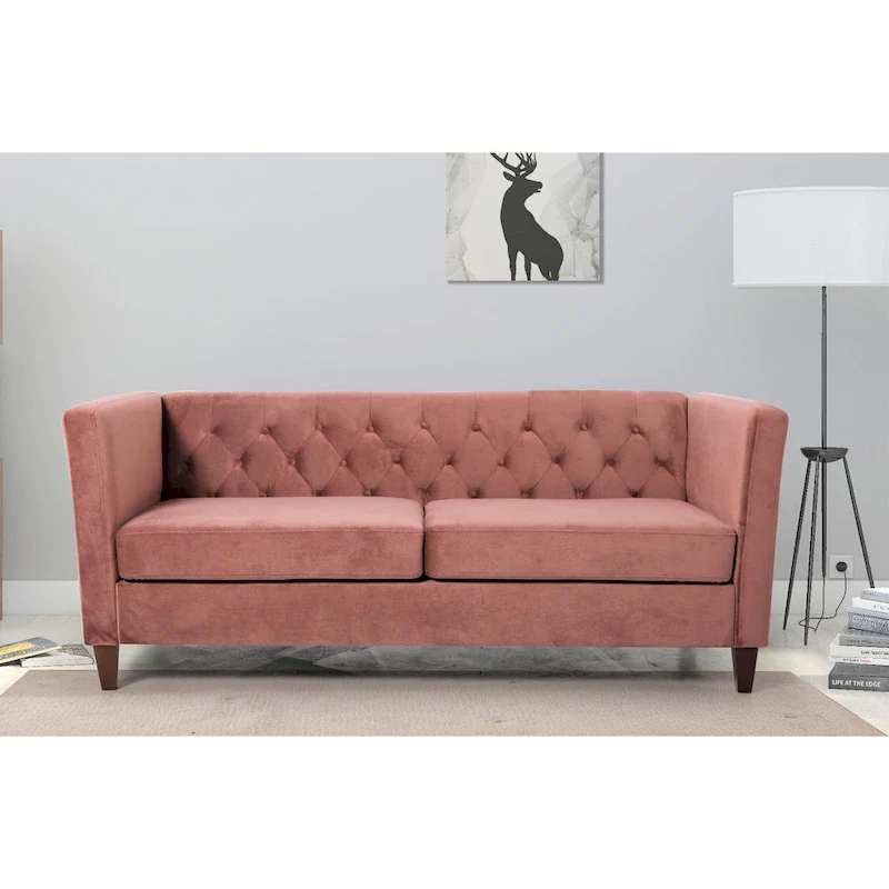 Lisette 73.3 Velvet Square Arm Sofa