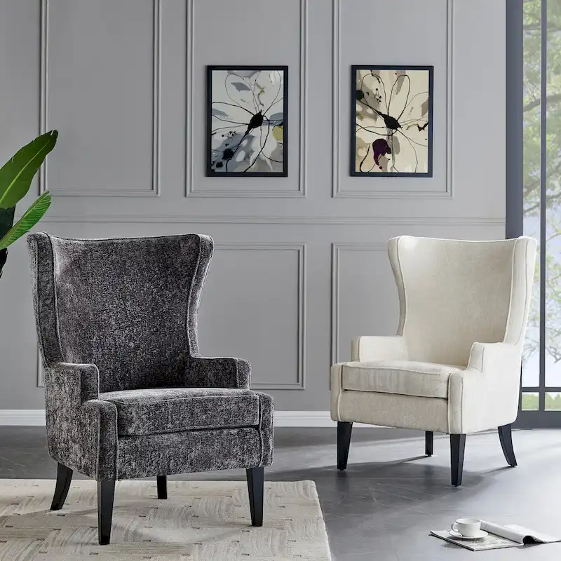 Fabric Wing Accent Armchair