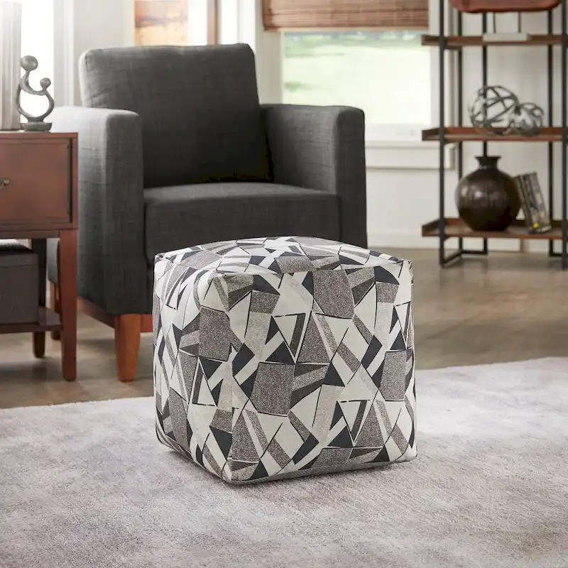 Upholstered Square Pouf Ottoman