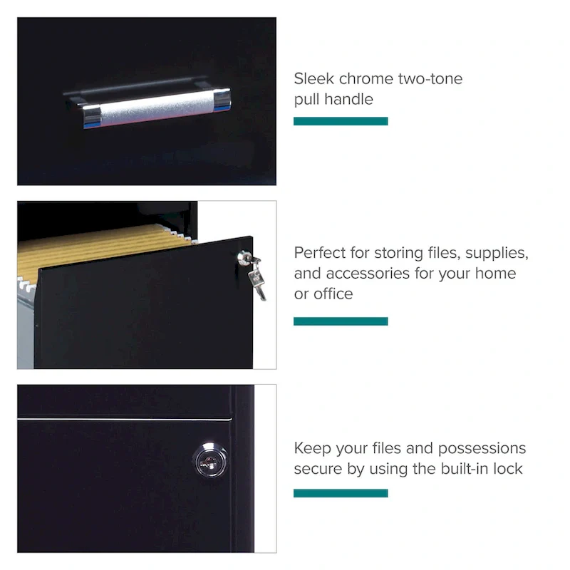 Space Solutions 18-inch Deep 4-drawer Black Metal File Cabinet