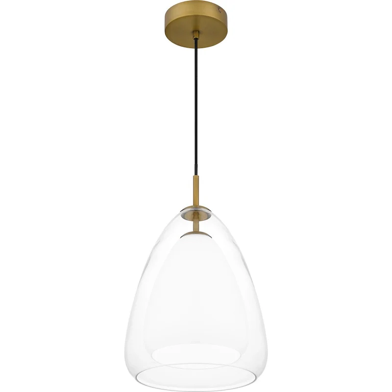 Aero 1-Light Aged Brass Pendant Light