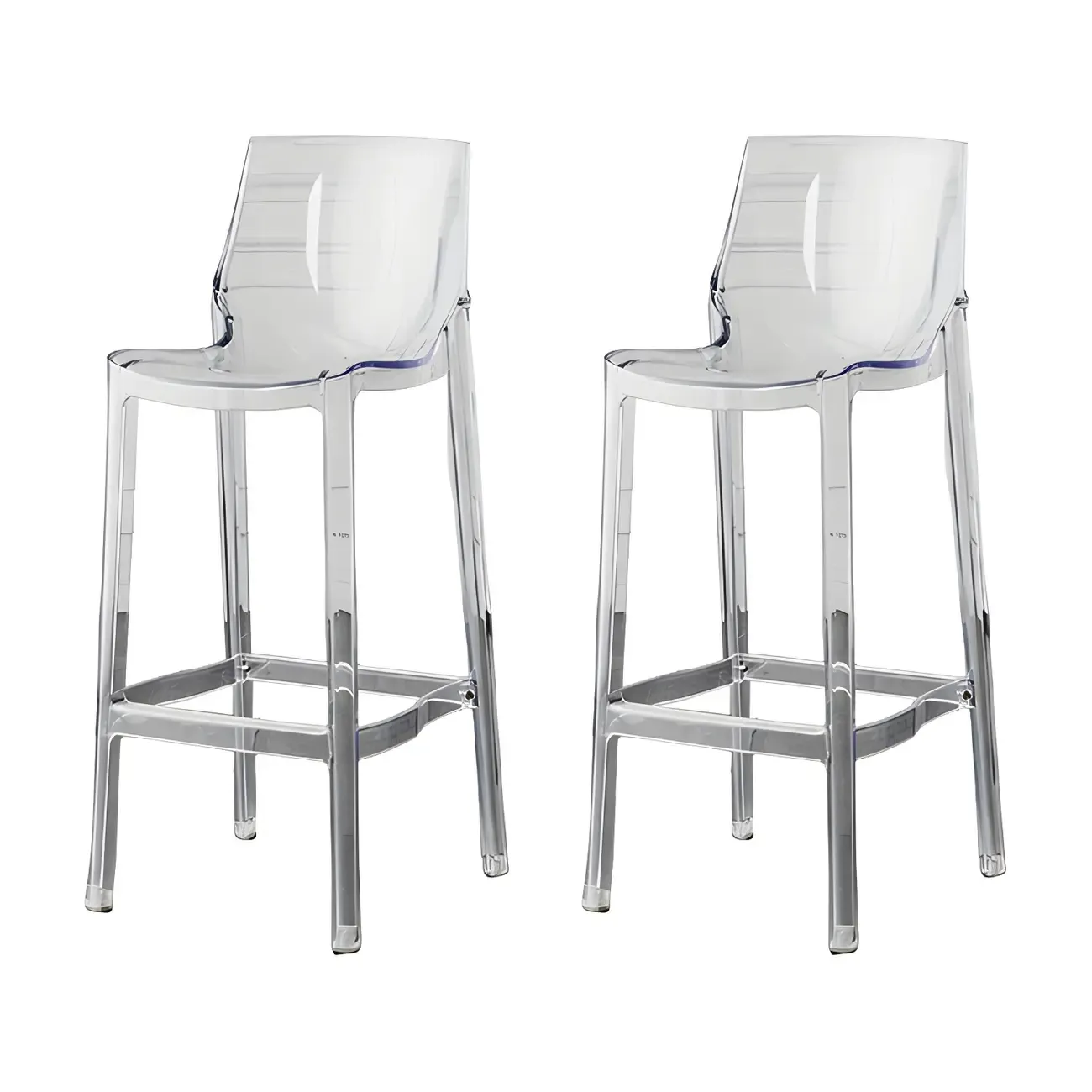 Modern Acrylic Transparent Chic Rectangle Durable Bar Stool