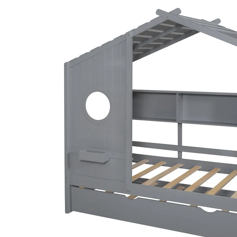 Queen Upholstered Bed with Wingback Headboard and Four Drawers