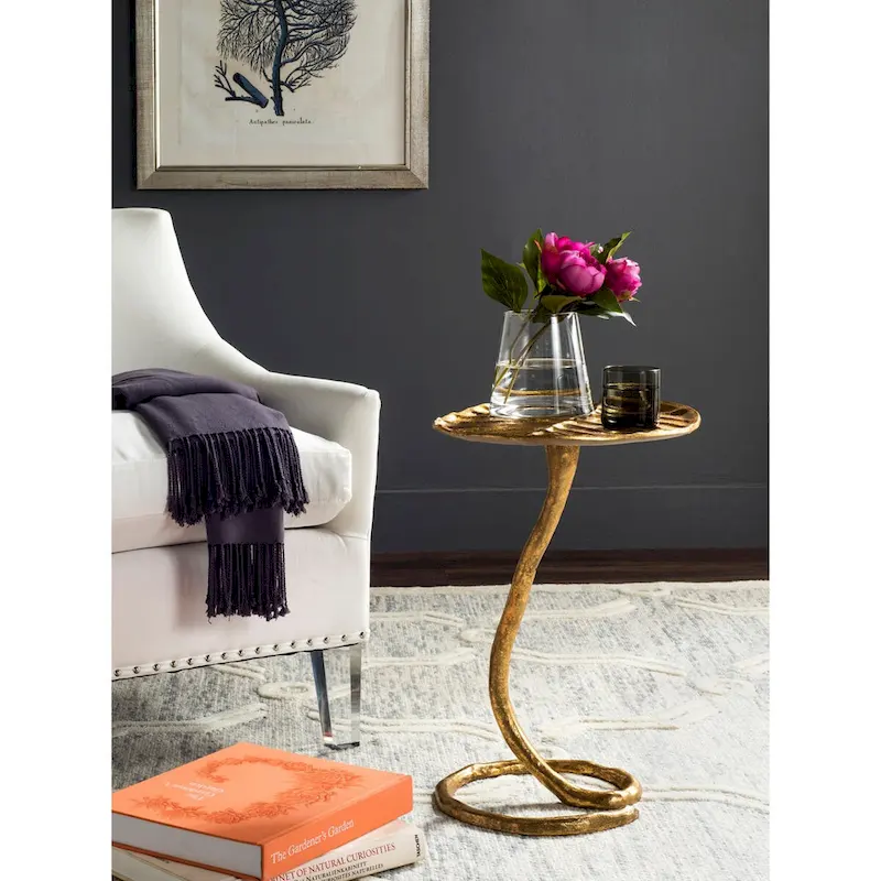 SAFAVIEH Sharlene Gold Side Table - 15 x 13 x 21 - 15Wx13Dx21H